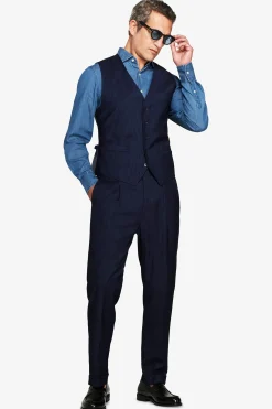 Dark blue denim effect waistcoat