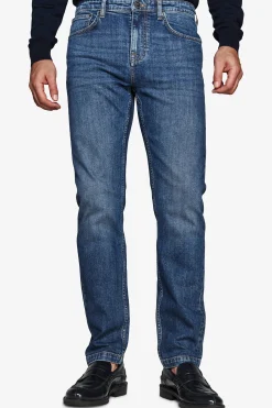Dark blue denim trousers