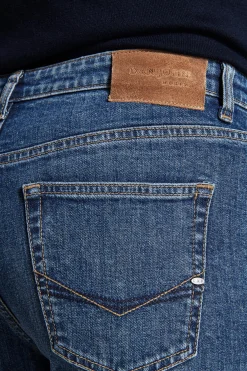 Dark blue denim trousers
