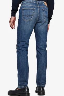 Dark blue denim trousers