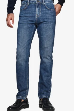 Dark blue denim trousers