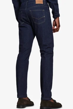 Dark blue denim trousers