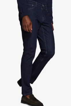 Dark blue denim trousers