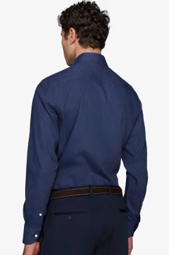Dark blue pin point pattern shirt