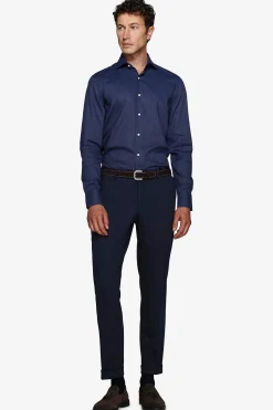 Dark blue pin point pattern shirt