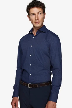 Dark blue pin point pattern shirt
