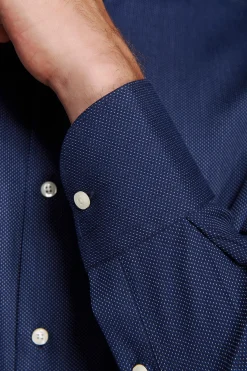 Dark blue pin point pattern shirt