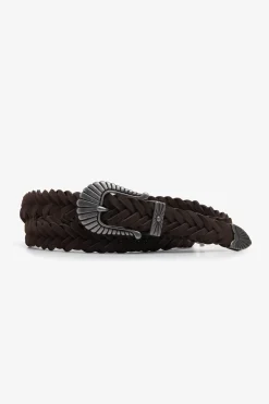 Dark brown braided belt