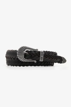 Dark brown braided belt