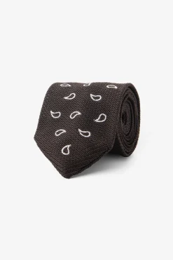 Dark brown cashmere design tie