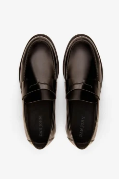 Dark brown college loafers