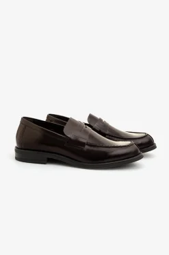 Dark brown college loafers