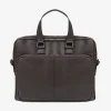 Dark brown faux-leather overnight bag