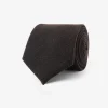 Dark brown flannel effect tie