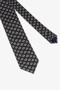 Dark brown macro flowers tie