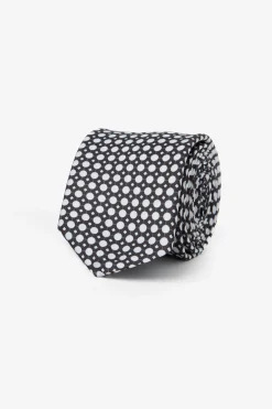 Dark brown micro circles tie