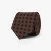 Dark brown micro flowers jacquard tie