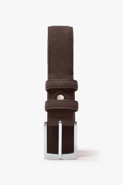 Dark brown suede casual belt