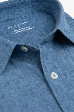 Denim linen blend shirt