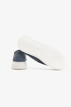 Denim suede loafers