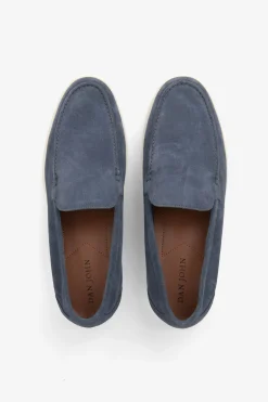 Denim suede loafers