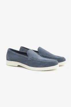 Denim suede loafers