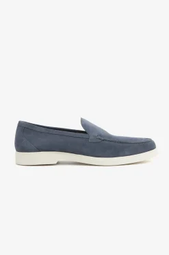 Denim suede loafers