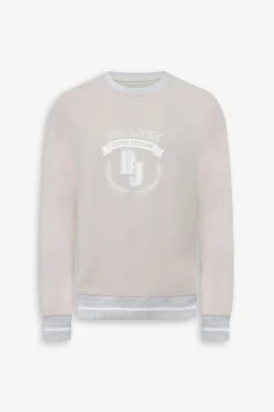 DNJ beige crewneck sweatshirt with logo