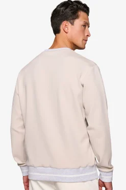DNJ beige crewneck sweatshirt with logo
