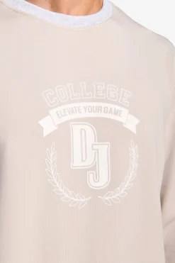 DNJ beige crewneck sweatshirt with logo
