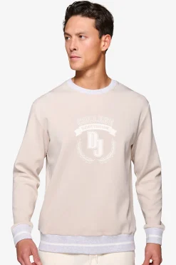DNJ beige crewneck sweatshirt with logo