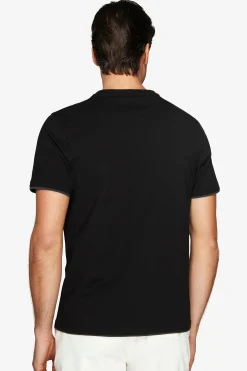 DNJ Black lightweight cotton t-shirt