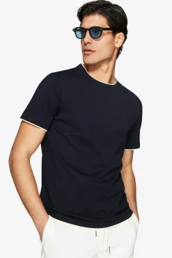 DNJ Blue lightweight cotton t-shirt