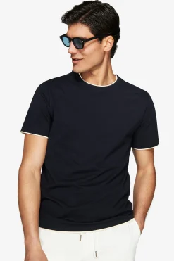 DNJ Blue lightweight cotton t-shirt