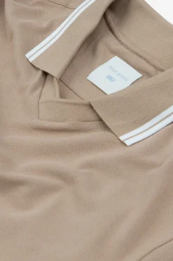 DNJ camel piquet polo shirt