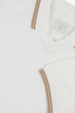 DNJ cream piquet polo shirt