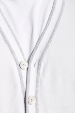 DNJ cream striped profiles cardigan
