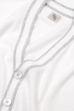 DNJ cream striped profiles cardigan