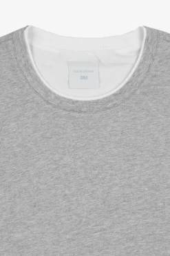 DNJ gray melange contrasting profiles t-shirt