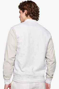 DNJ melange gray dual material bomber jacket