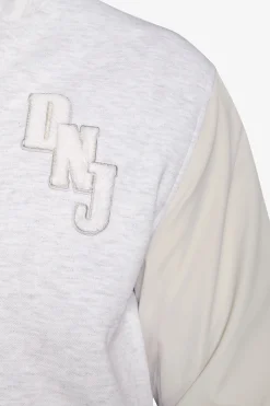 DNJ melange gray dual material bomber jacket