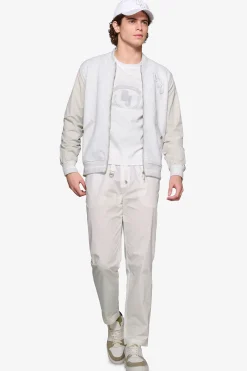 DNJ melange gray dual material bomber jacket