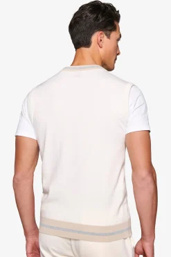 DNJ off white braided and ribbed vest
