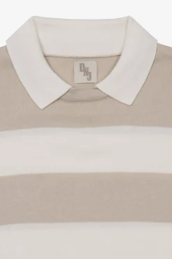 DNJ off white two-tone striped polo shirt