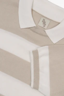 DNJ off white two-tone striped polo shirt