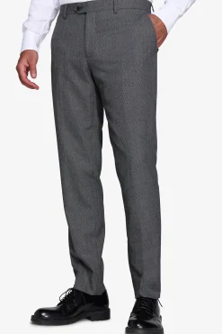 Gray birdseye suit trousers