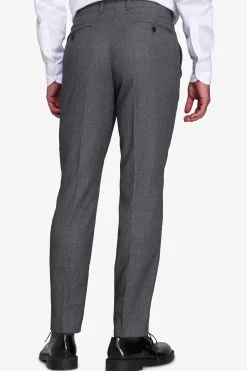 Gray birdseye suit trousers