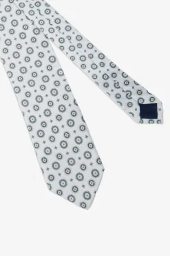 Gray geometric jacquard tie