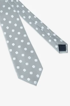 Gray geometric pattern tie