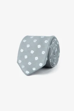 Gray geometric pattern tie